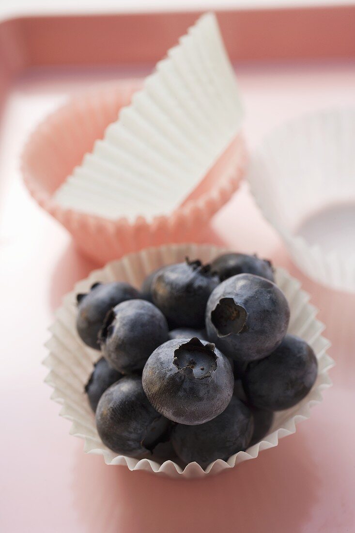 Fresh blueberries in sweet case
