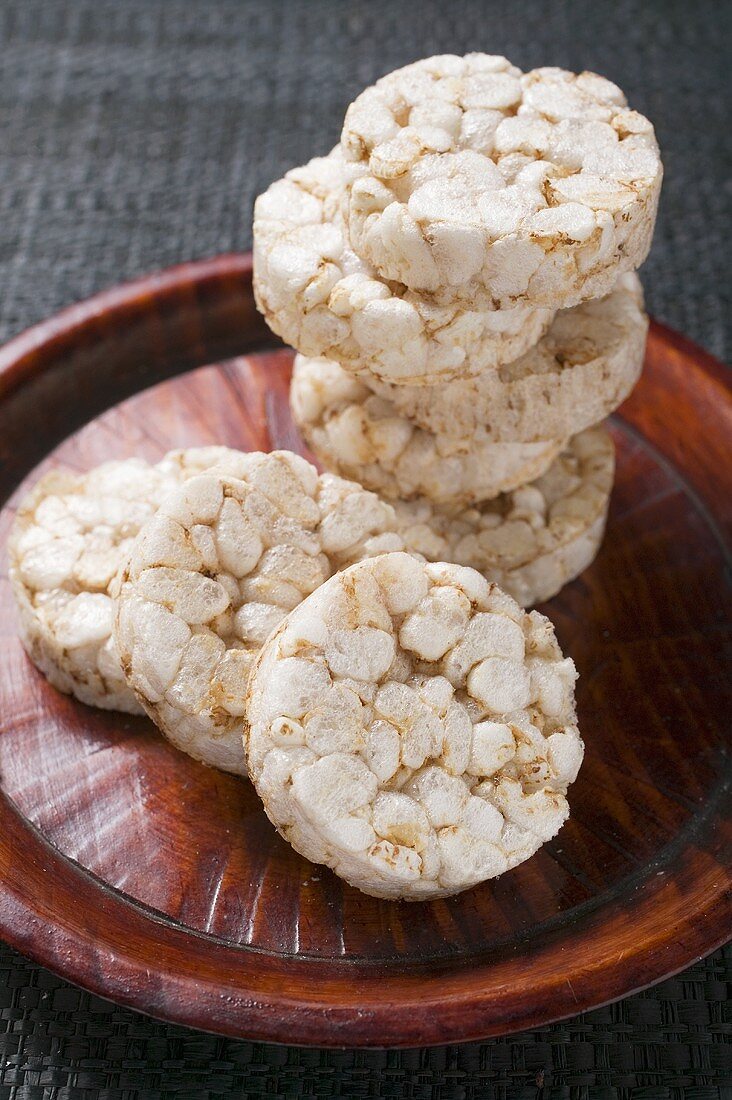 Rice wafers on plate