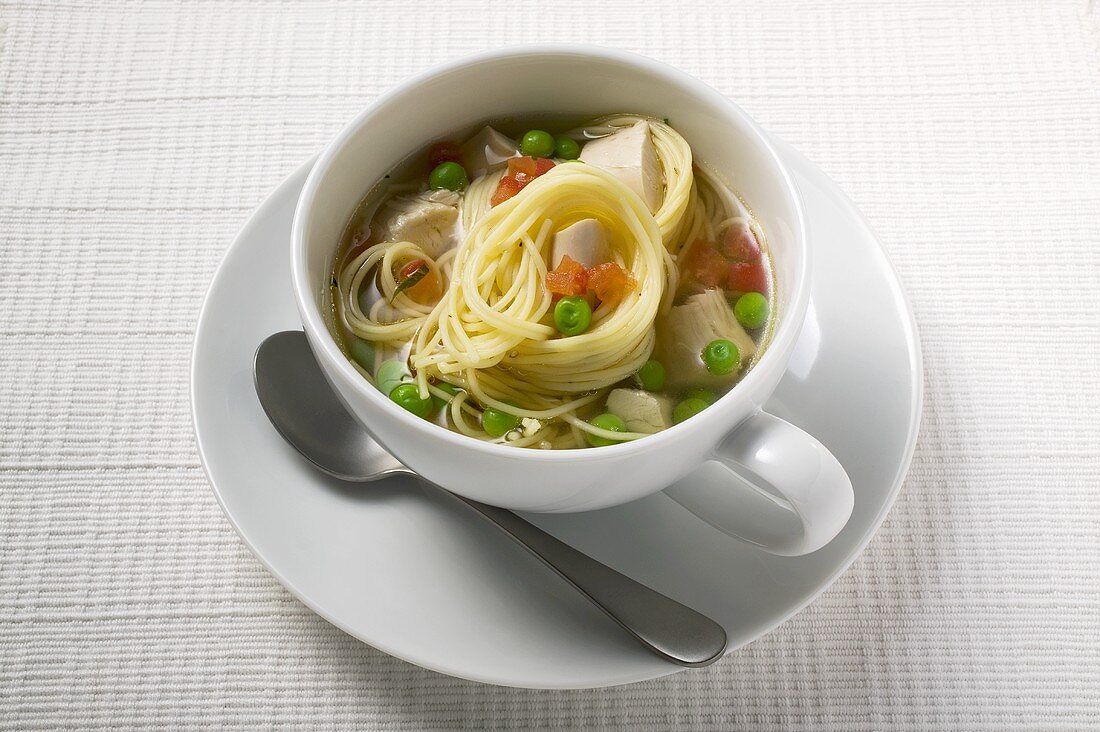 Nudelsuppe mit Huhn und Gemüse