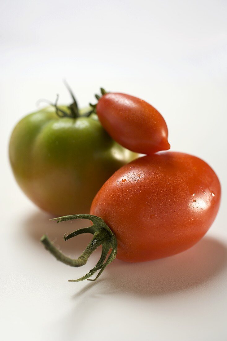 Three different tomatoes