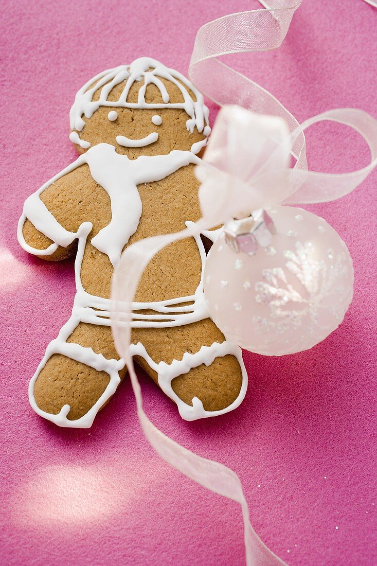 Gingerbread man and Christmas bauble