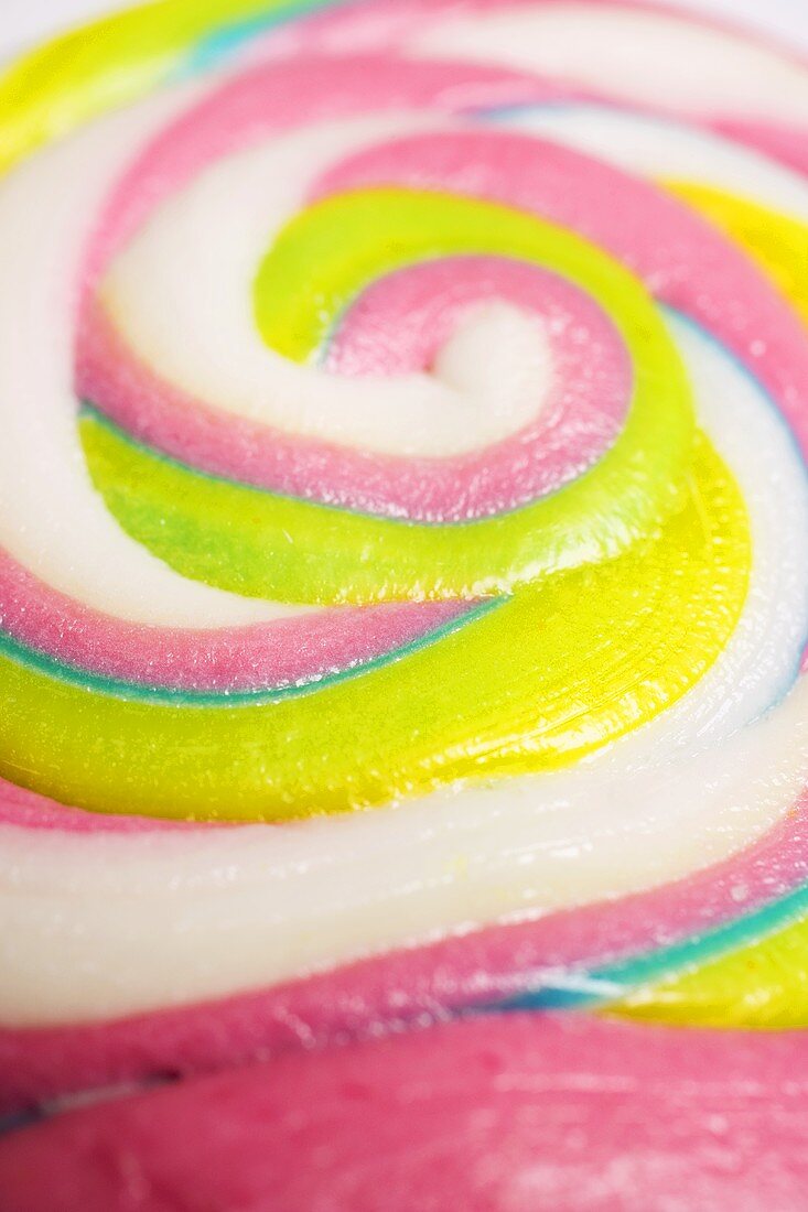 Pastel-coloured lollipop (detail)