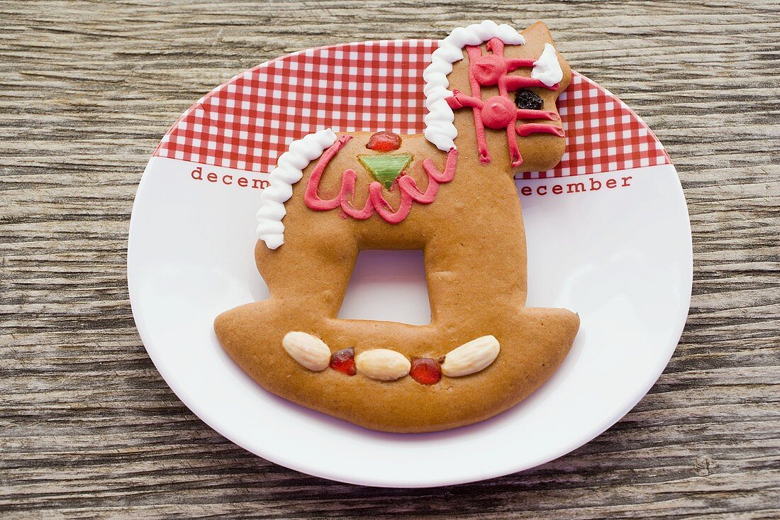 Gingerbread horse on plate