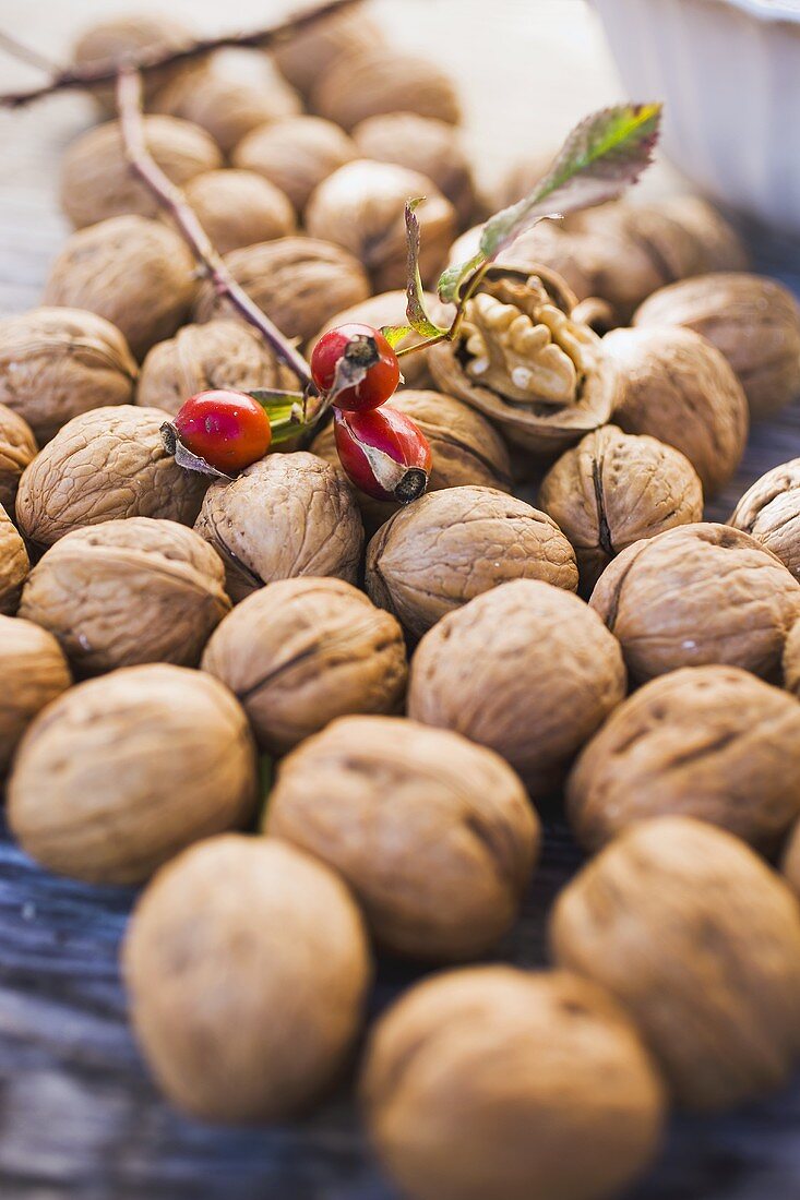 Walnuts and rose hips