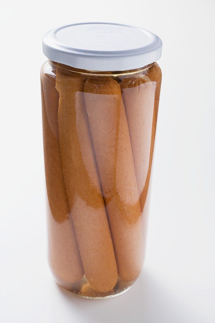 Frankfurters in a jar