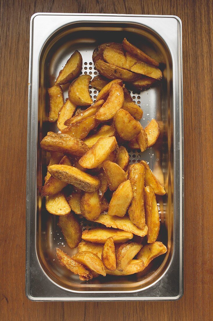 Potato wedges (overhead view)