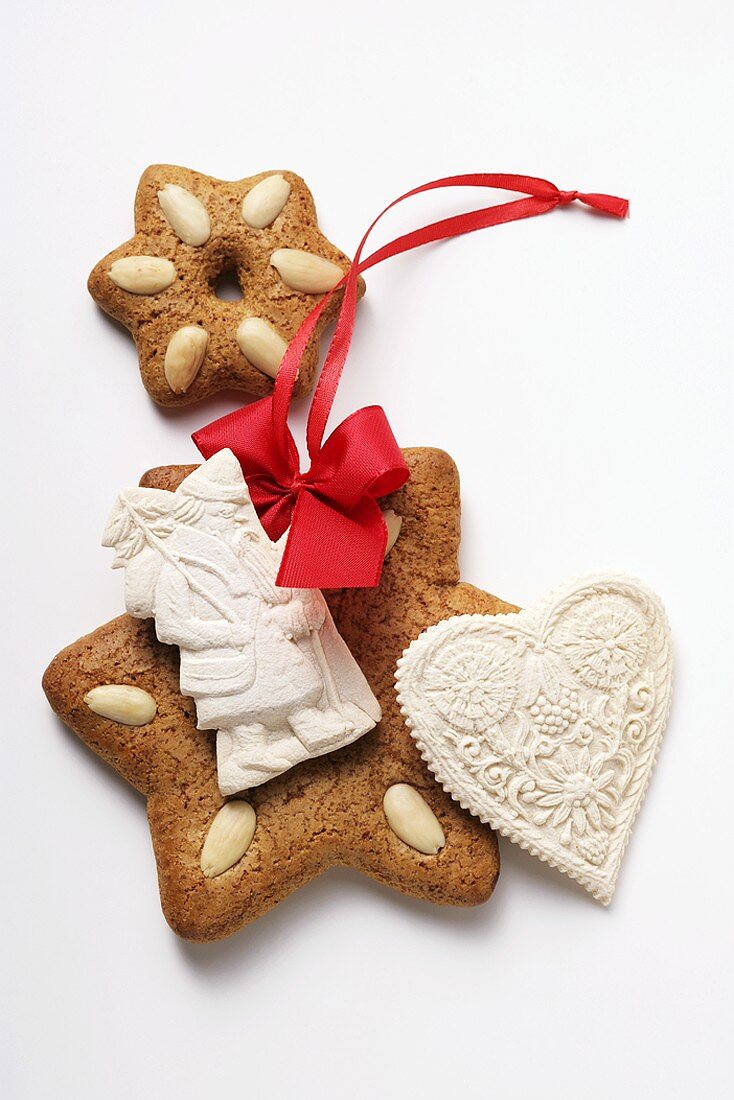 Gingerbread stars and Springerle cookies