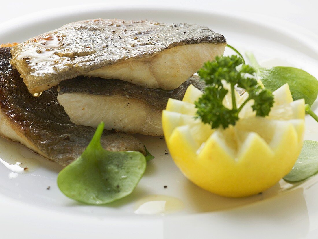 Fried trout with lemon