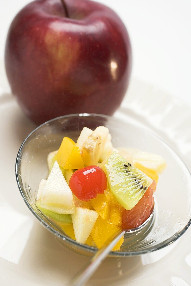 Fruit salad and apple