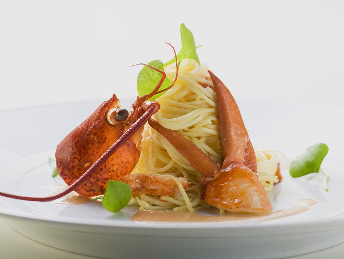 Linguine with lobster