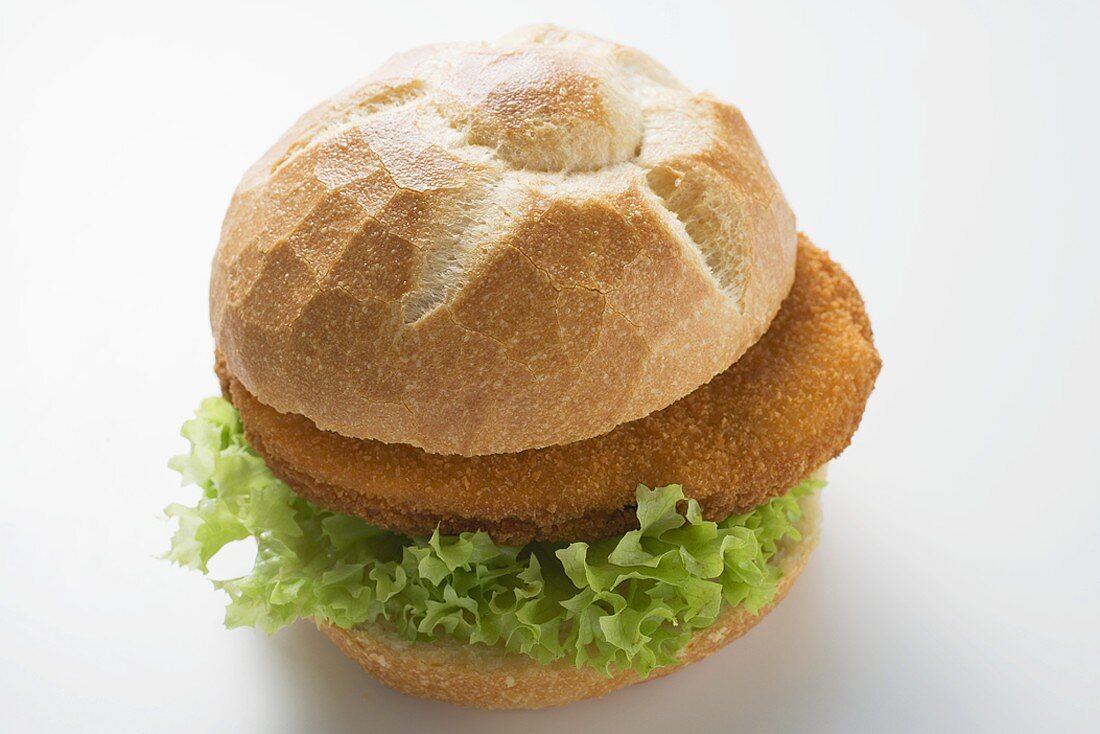 Schnitzel roll with lettuce