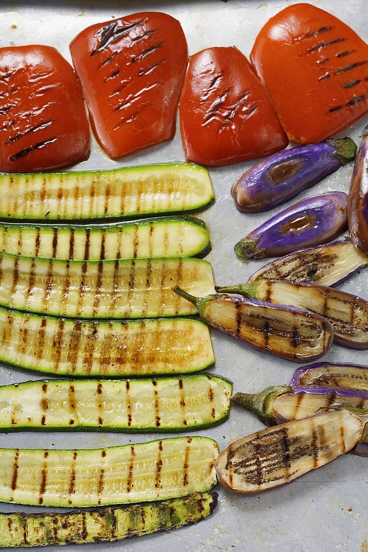 A selection of grilled vegetables