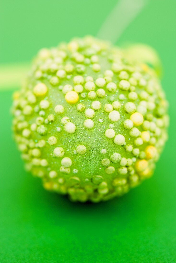 Green decorated egg for Easter