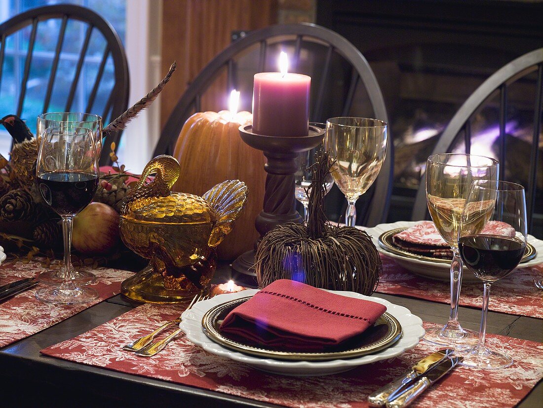 Table laid for Thanksgiving (USA)