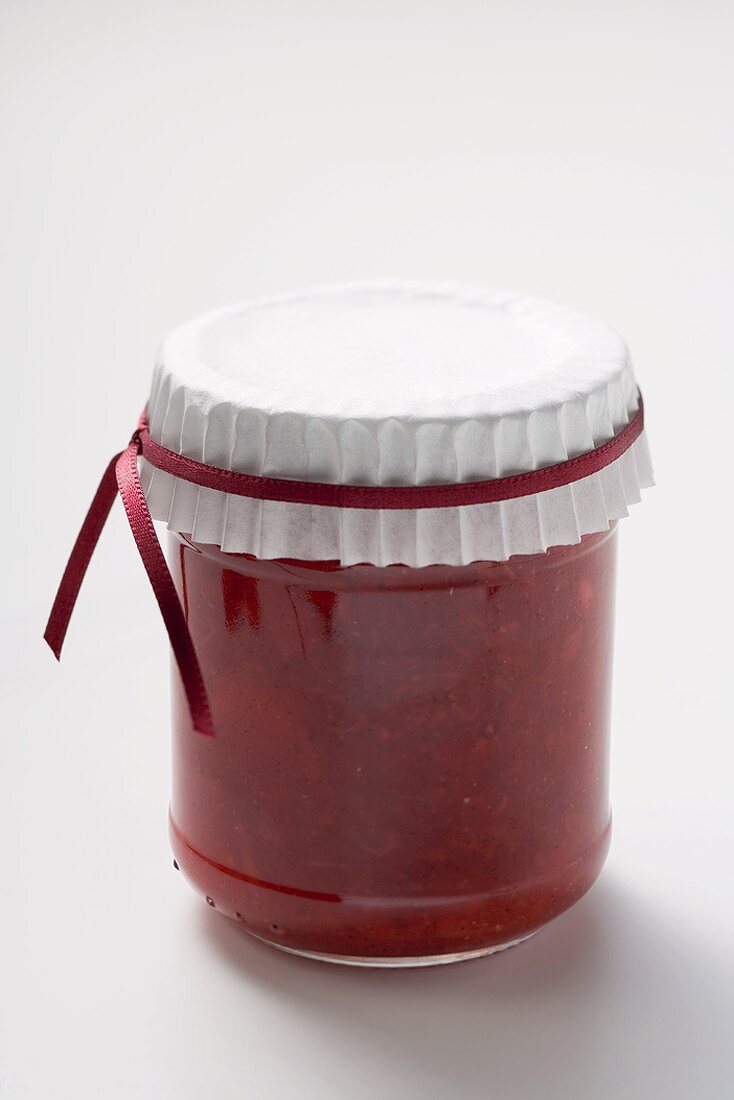 Jar of raspberry jam