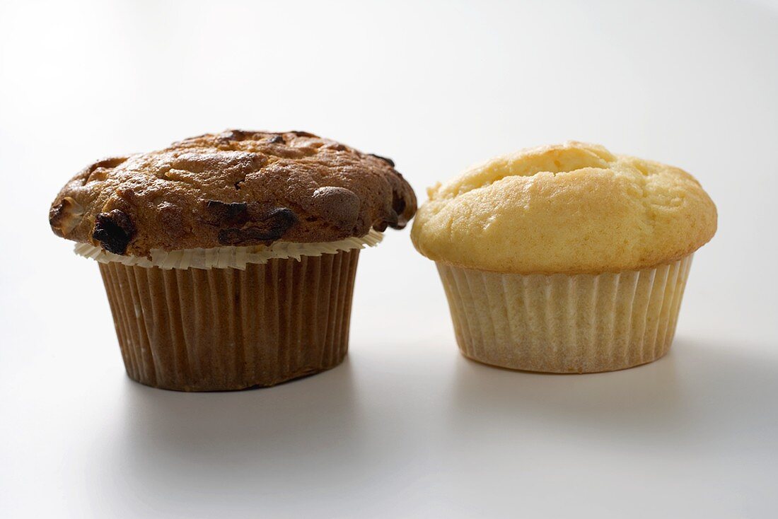 Two different muffins in paper cases