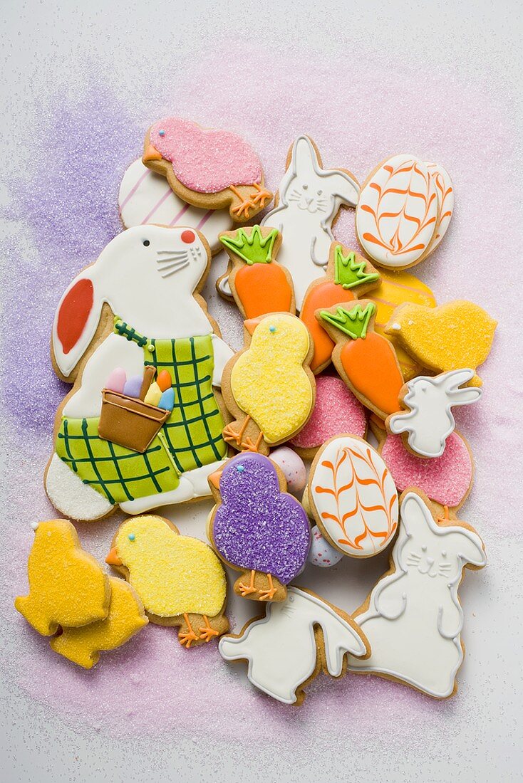 Many different Easter biscuits