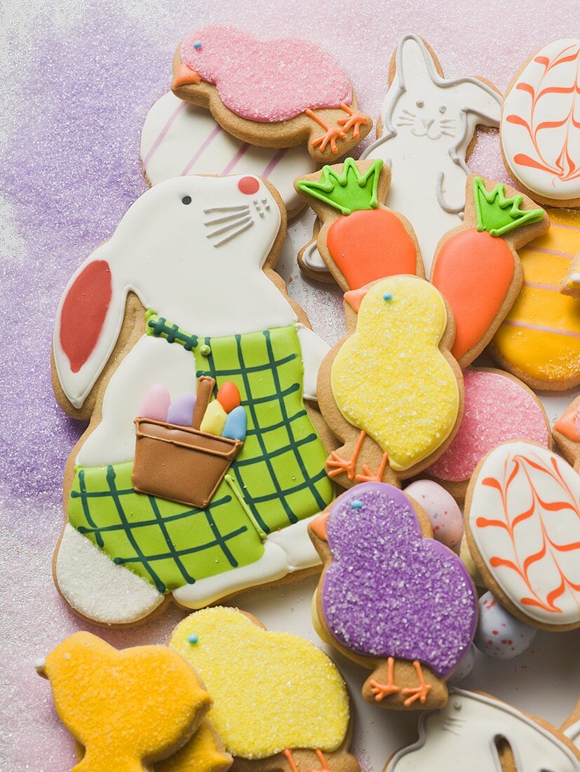 Many different Easter biscuits