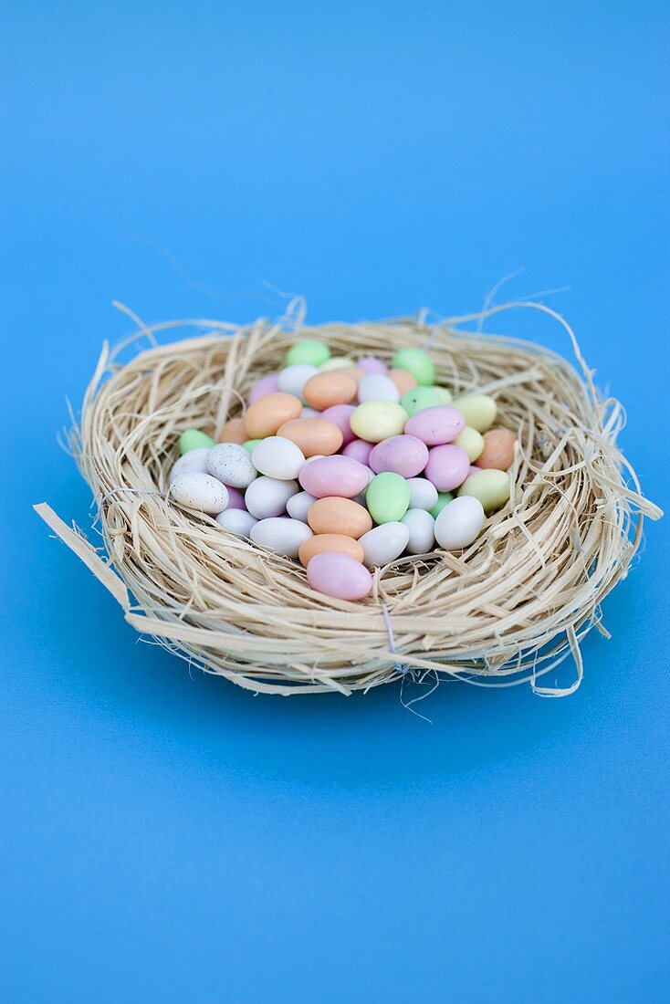 Sugar eggs in Easter nest
