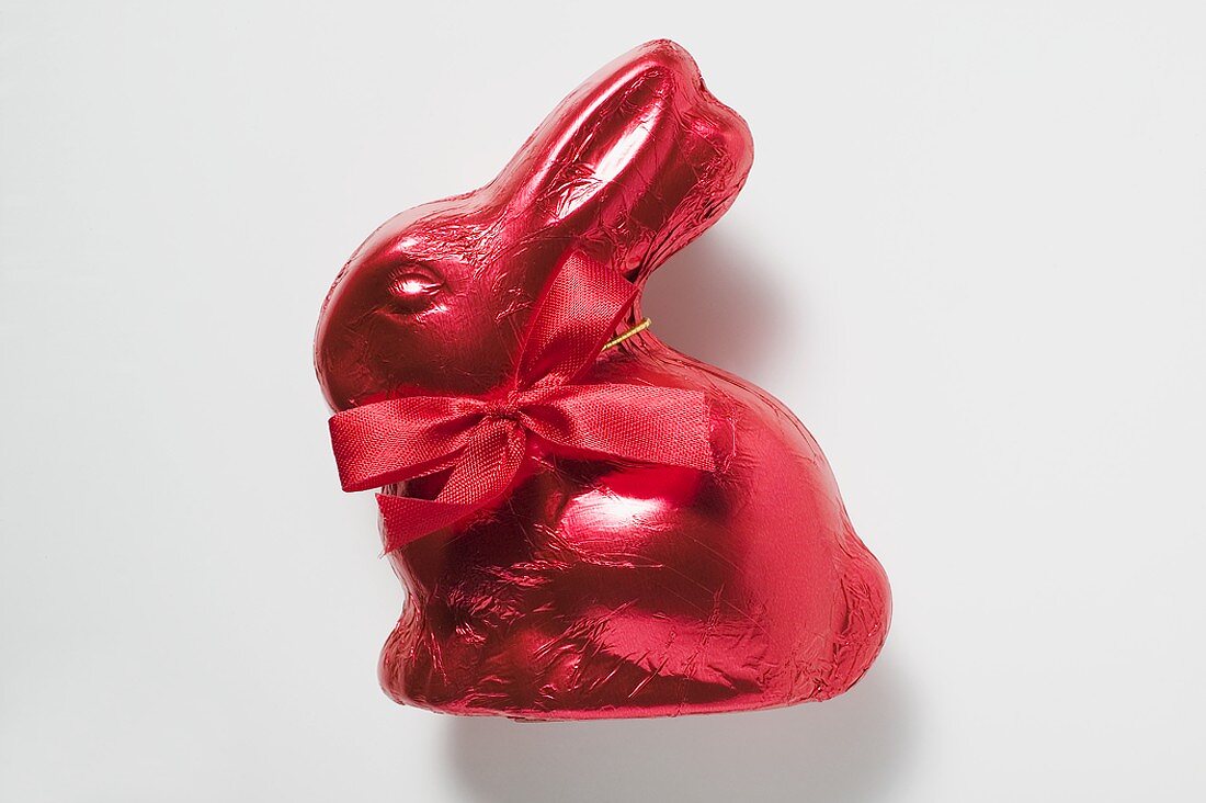 Chocolate bunny in red foil