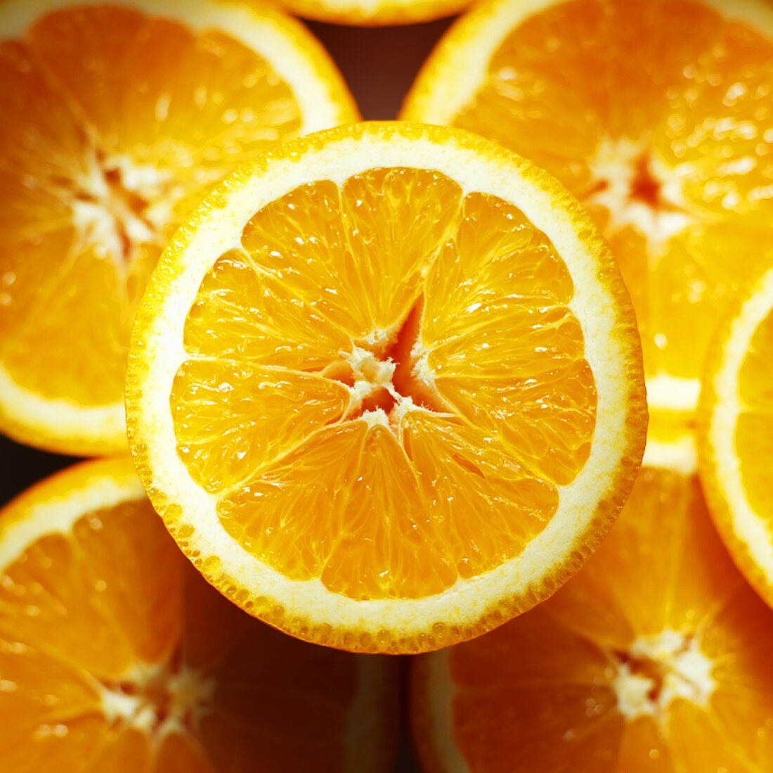 Orangenhälften (Draufsicht)