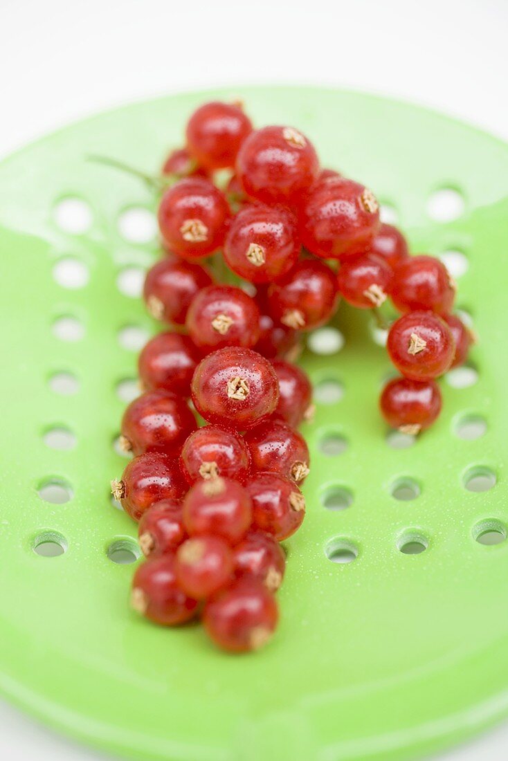 Rote Johannisbeeren auf Sieblöffel