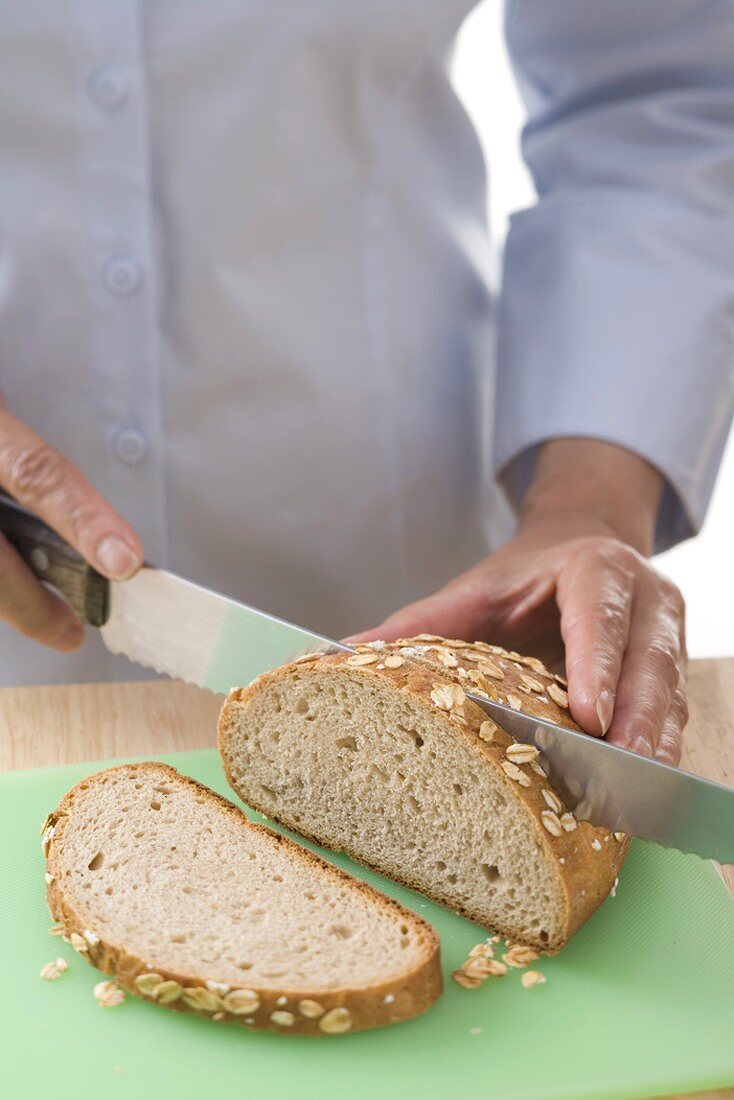 Slicing wholemeal bread