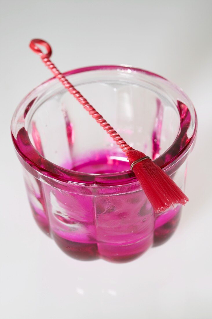 Jelly in small jelly mould with brush