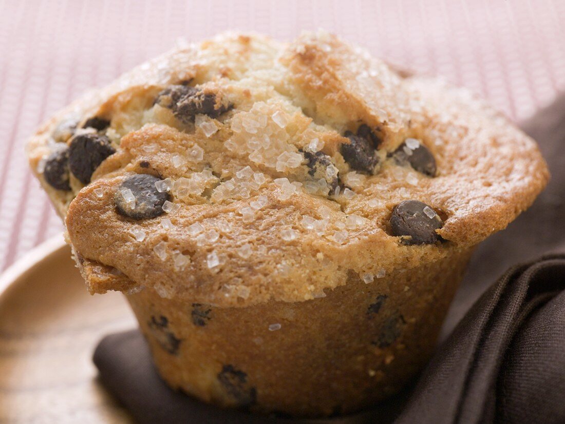 Chocolate chip muffin (close-up)
