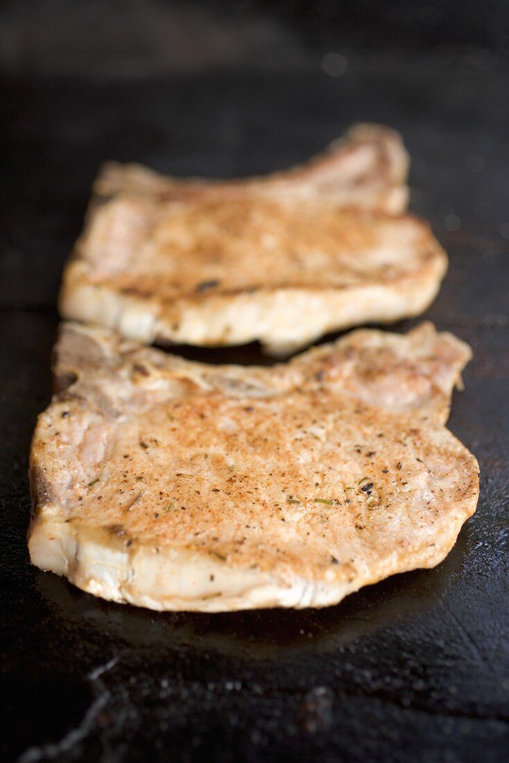 Two fried pork chops