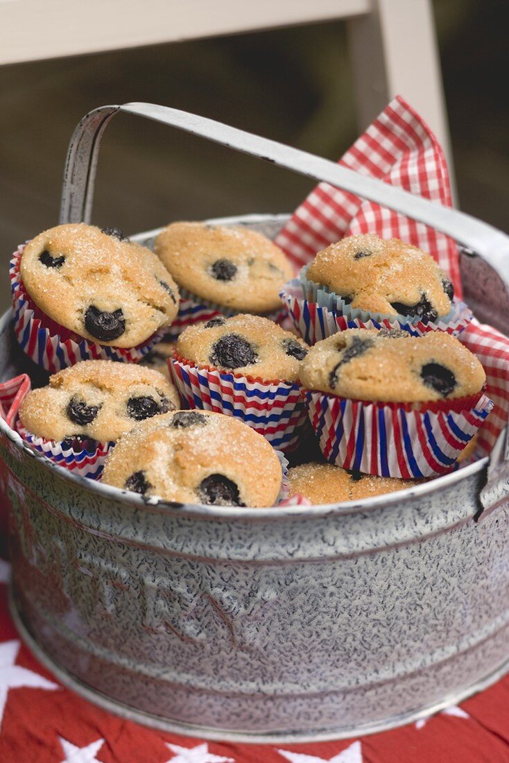Blueberry muffins for the 4th of July (USA)