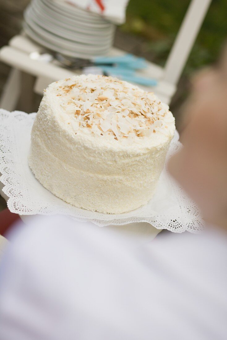 Coconut cake for the 4th of July (USA)