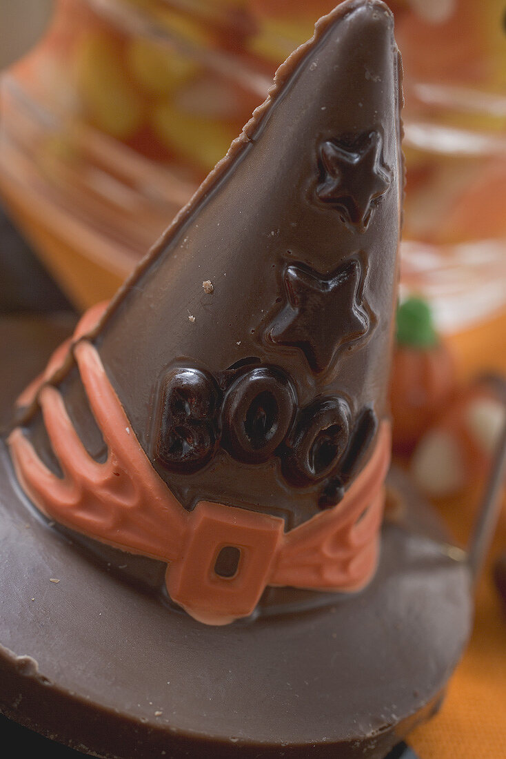 Hexenhut aus Schokolade für Halloween