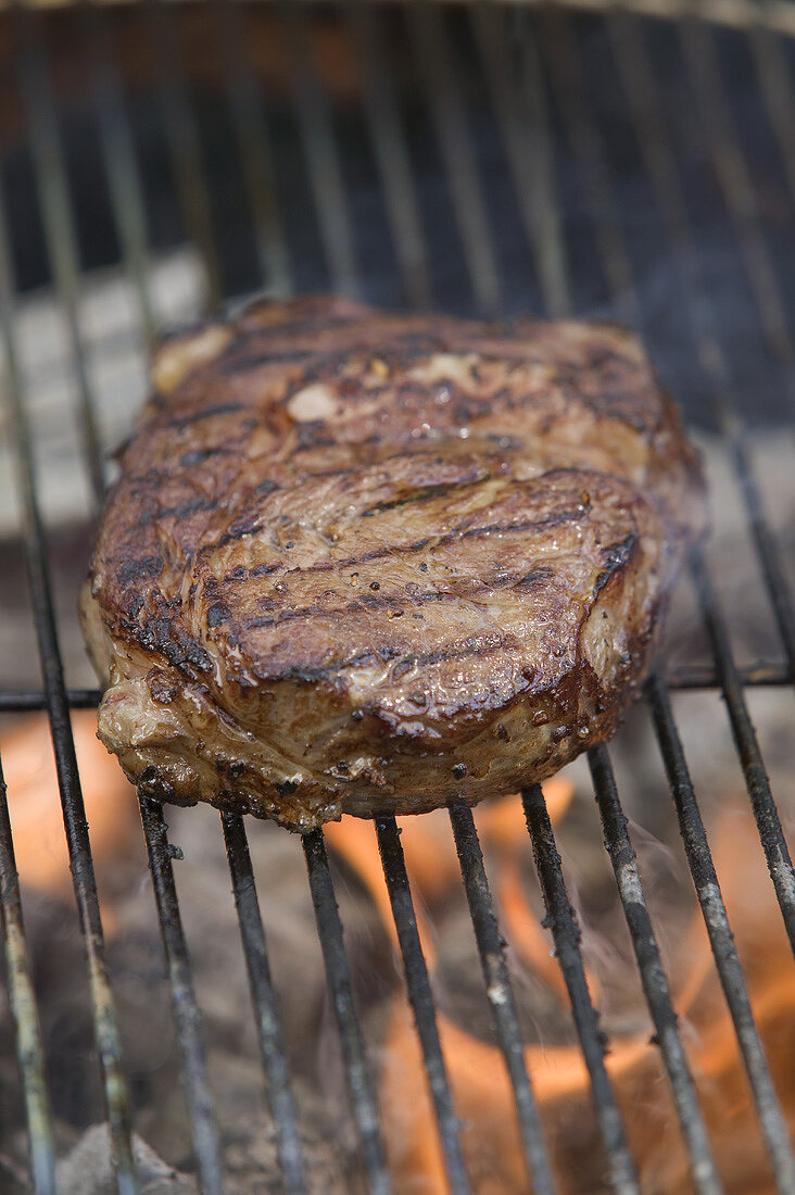 Beef steak on a barbecue