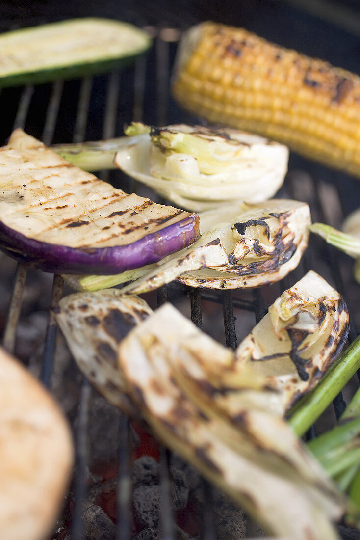 Vegetables on a barbecue