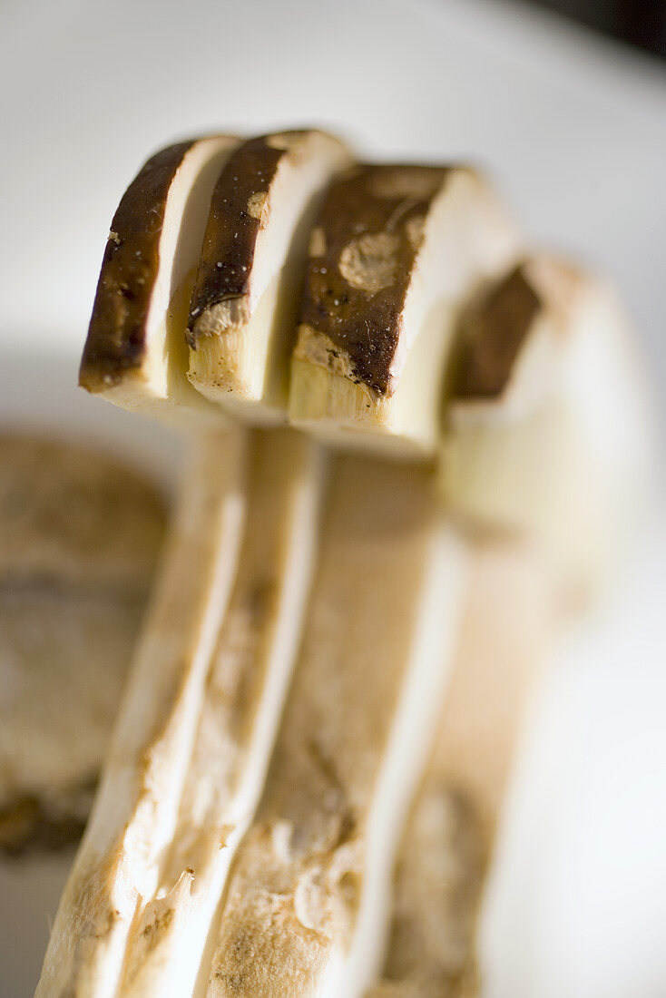 Cep slices, small cep beside them