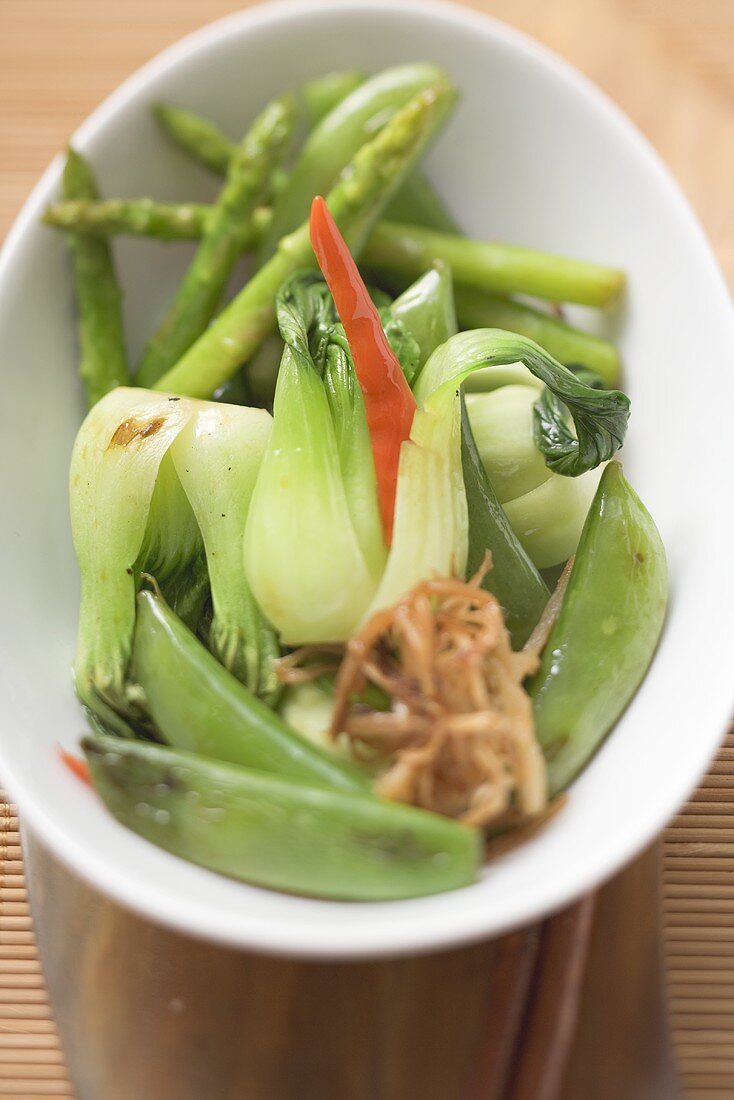 Steamed vegetables with chilli (Asia)