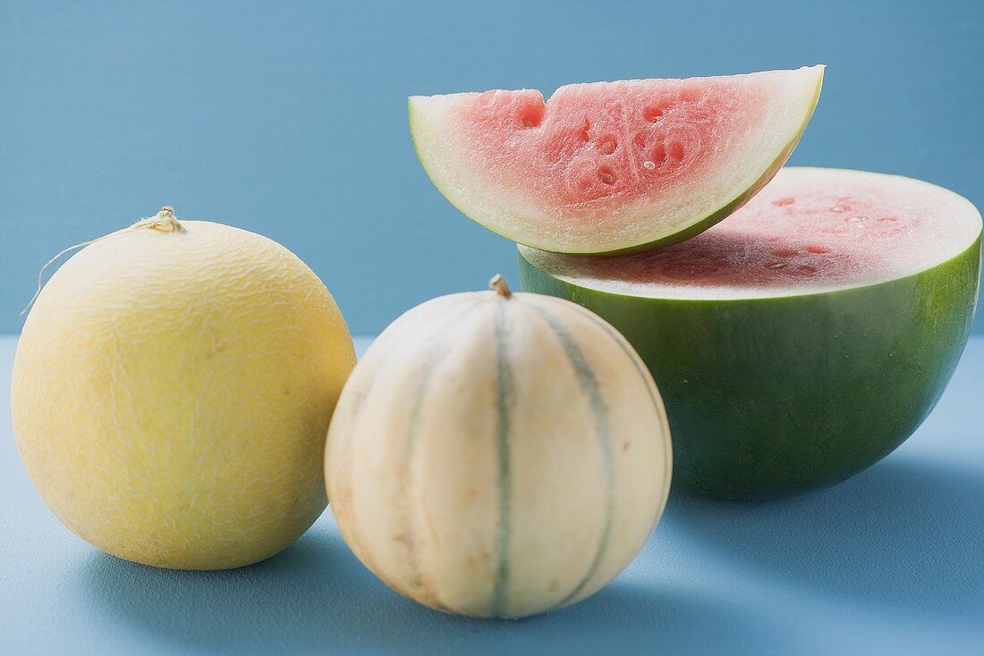 Drei verschiedene Melonen
