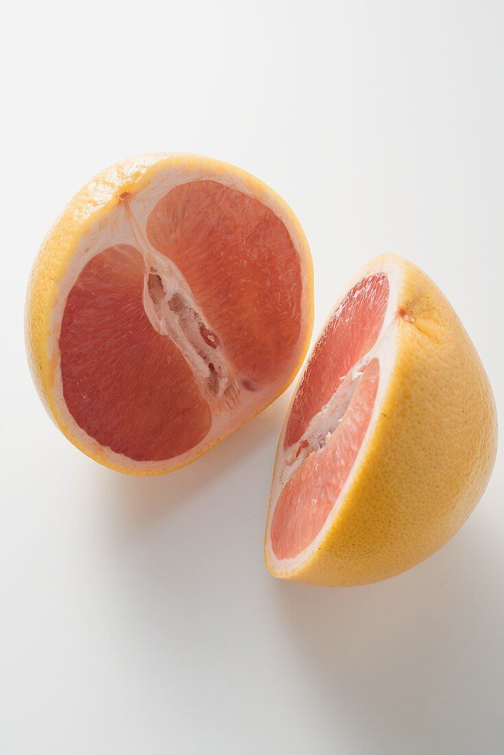 Pink grapefruit, halved lengthwise