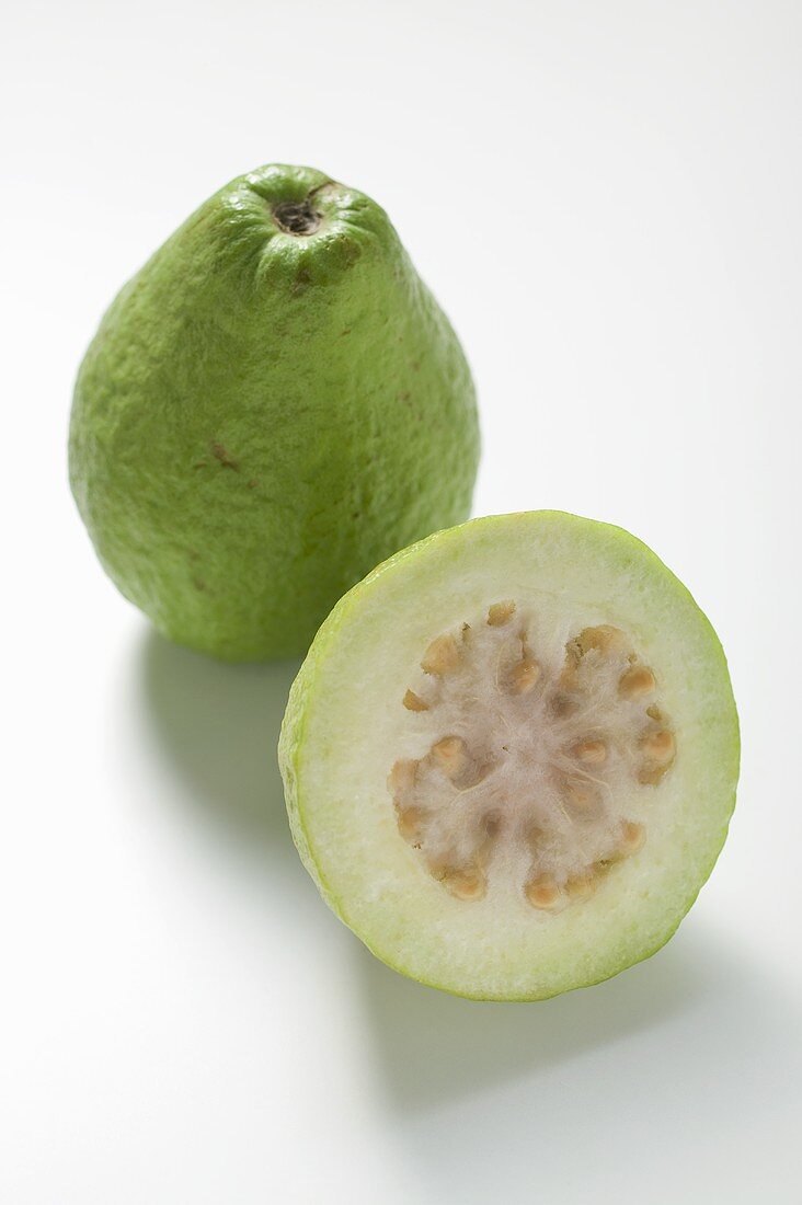 Whole guava and half a guava