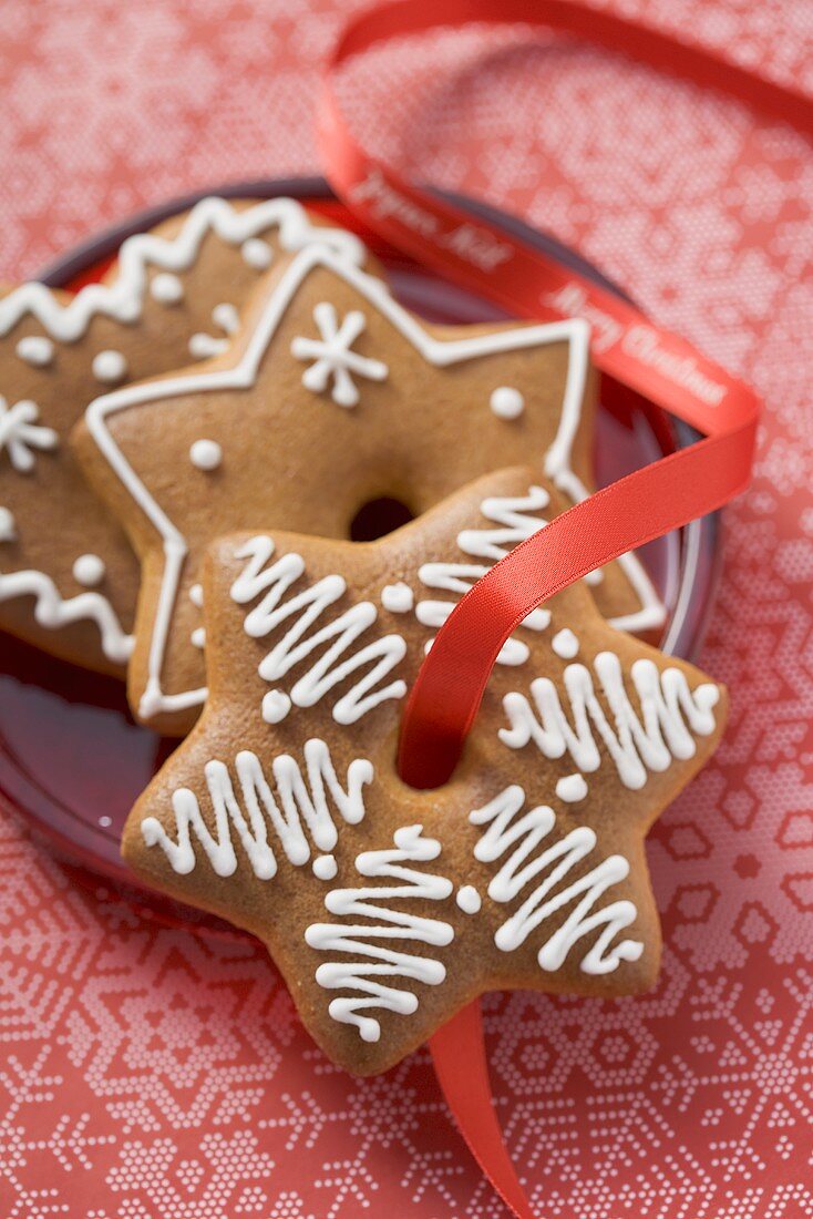 Gingerbread with red ribbon