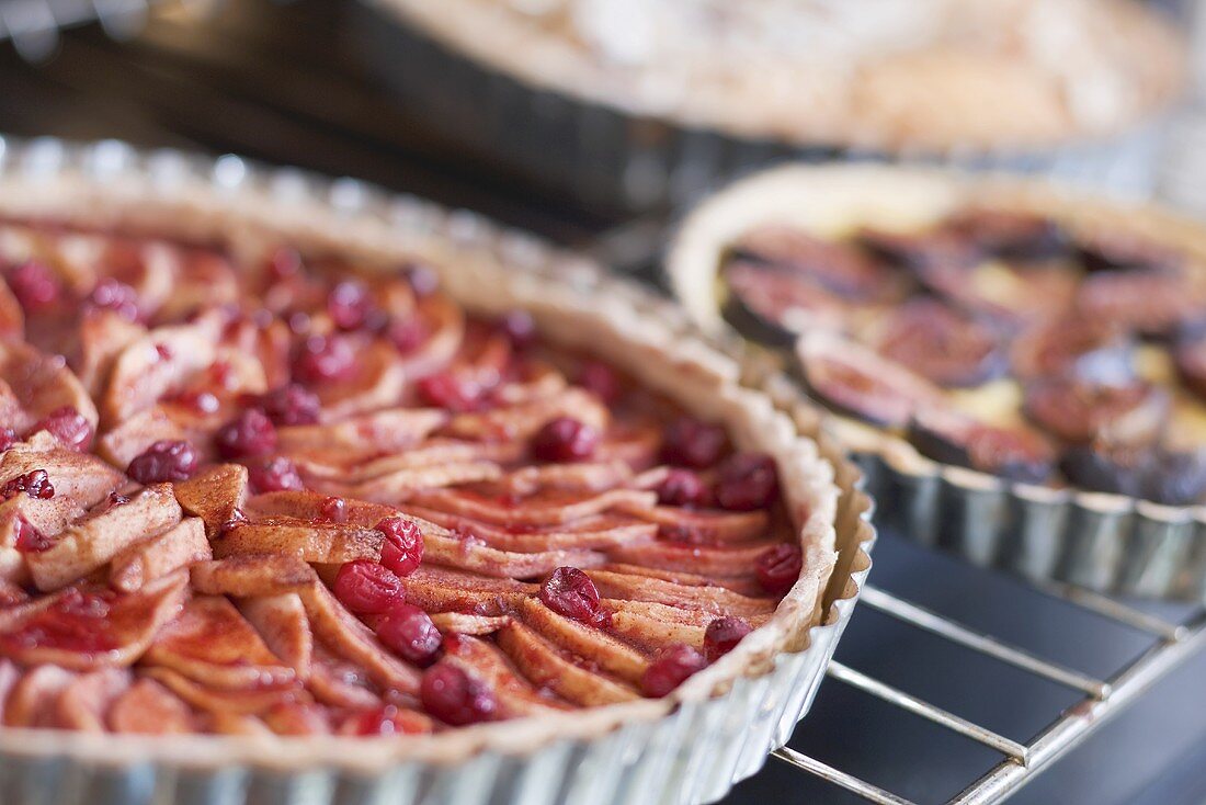 Drei verschiedene Obsttartes