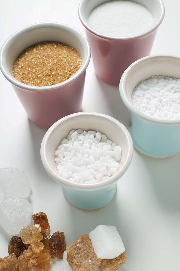 Various types of sugar