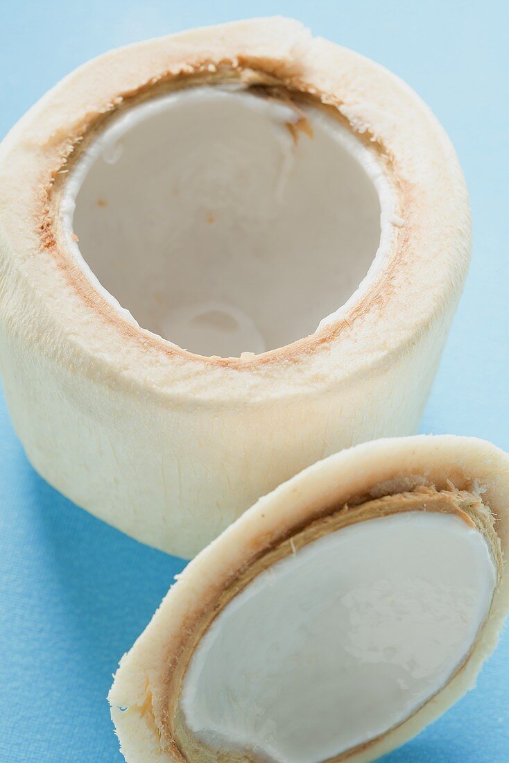 The flesh of a coconut
