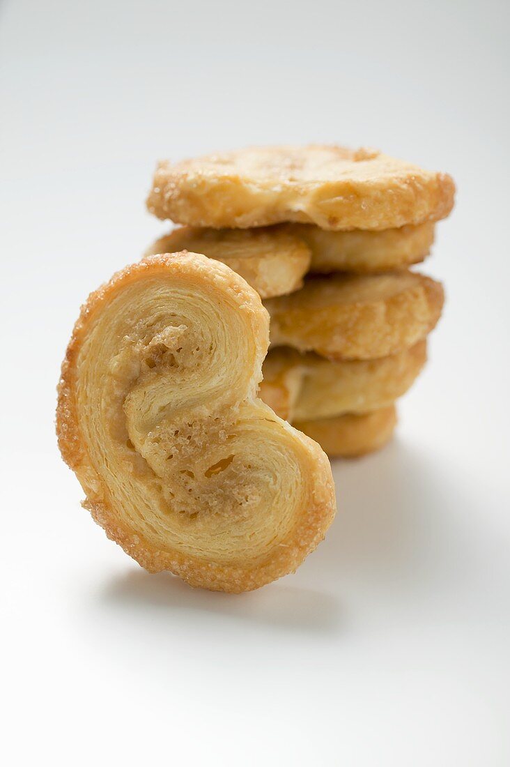 Several palmiers (puff pastry biscuits)