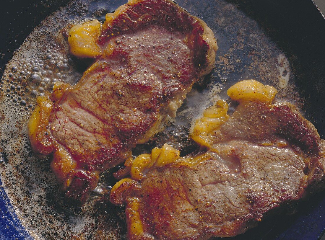 Entrecote in Butter braten