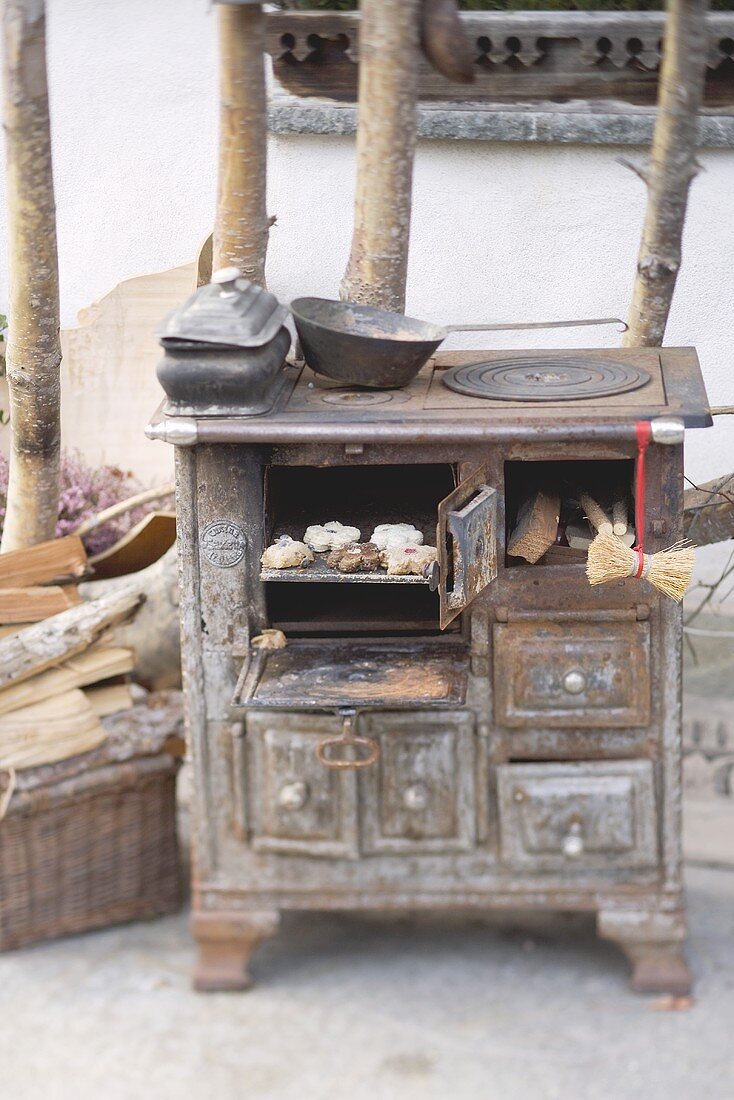 Christmas biscuits in an old range