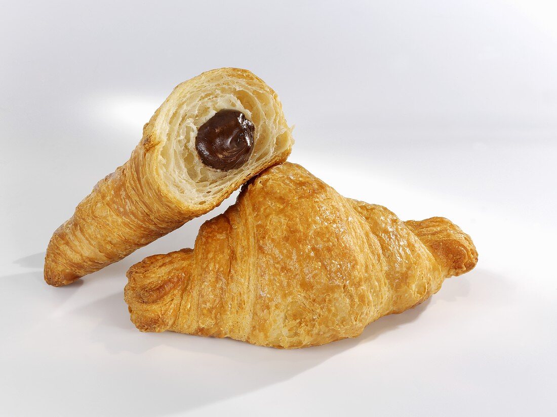 Croissant with chocolate filling