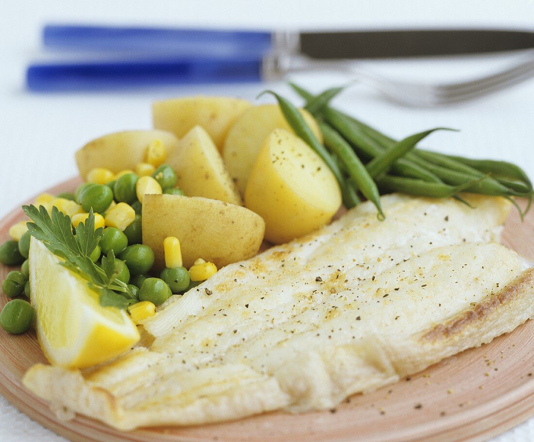 Catfish fillet with vegetables