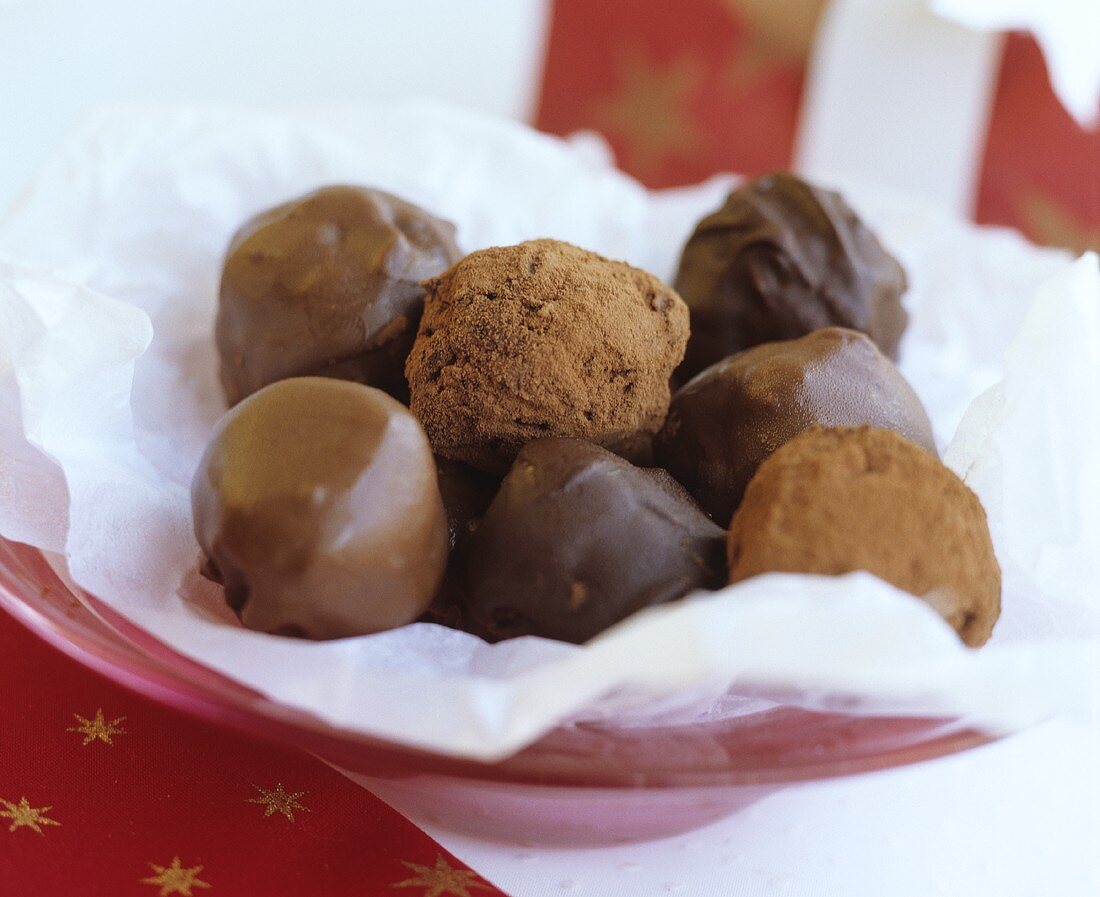 Home-made chocolate truffles